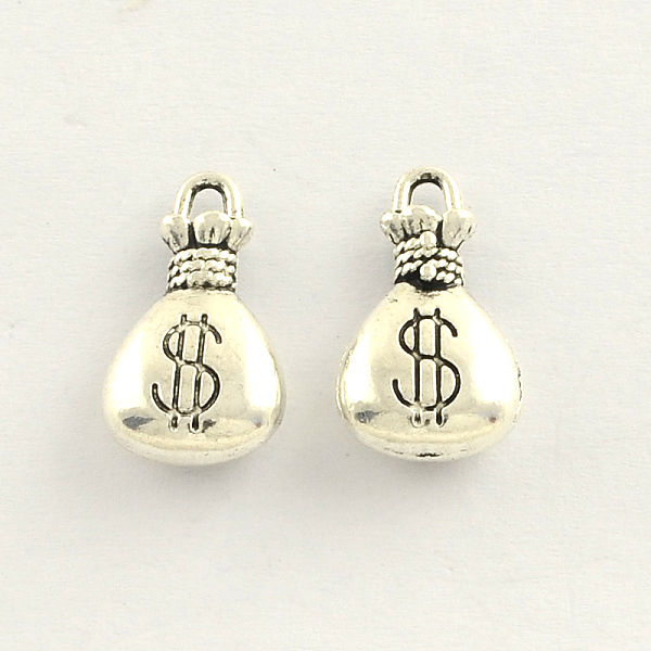 

PandaHall Tibetan Style Zinc Alloy Charms, Cadmium Free & Lead Free, Lucky Bag, Antique Silver, 17x10x4.5mm, Hole: 2mm, about 575pcs/1000g...