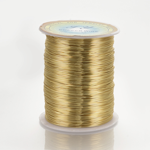 

PandaHall Round Copper Wire for Jewelry Making, Light Gold, 24 Gauge, 0.5mm, about 1968.5 Feet(600m)/roll Copper Round