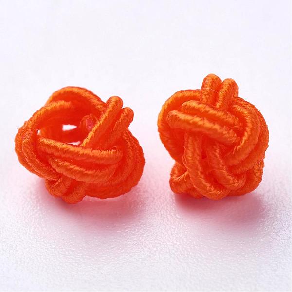 

PandaHall Polyester Weave Beads, Round, Coral, 6x5mm, Hole: 4mm, about 200pcs/bag Polyester Round Red