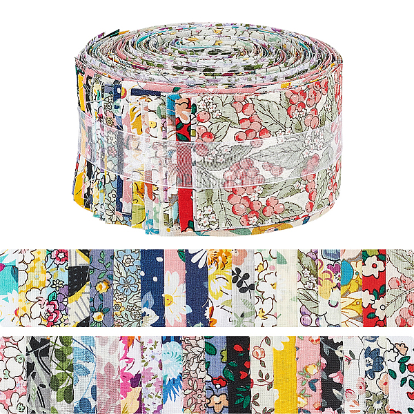 

PandaHall 36Pcs Printed Flower Cotton Ribbon, for Hair Accessories Craft and Gift Wrapping, Mixed Color, 2-1/2 inch(63~64mm) Cotton Flower..., Multicolor