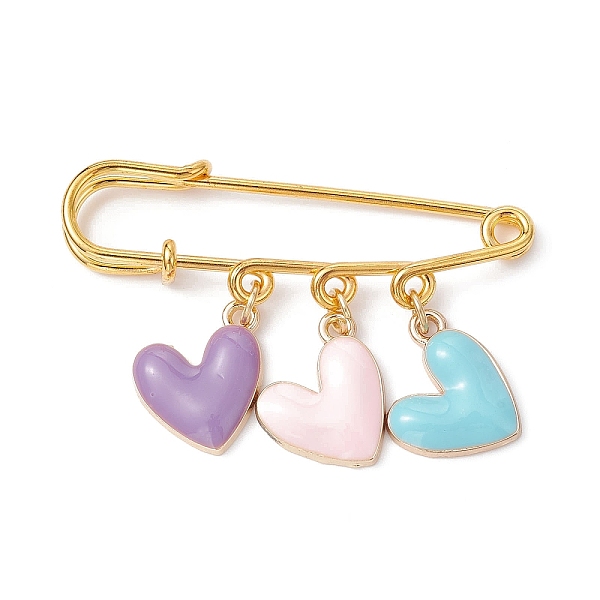 

PandaHall Heart Alloy Enamel Charms Safety Pin Brooch, Golden Iron Kilt Pin for Waist Pants Tightener Women, Colorful, 34x50mm Alloy+Enamel..., Multicolor