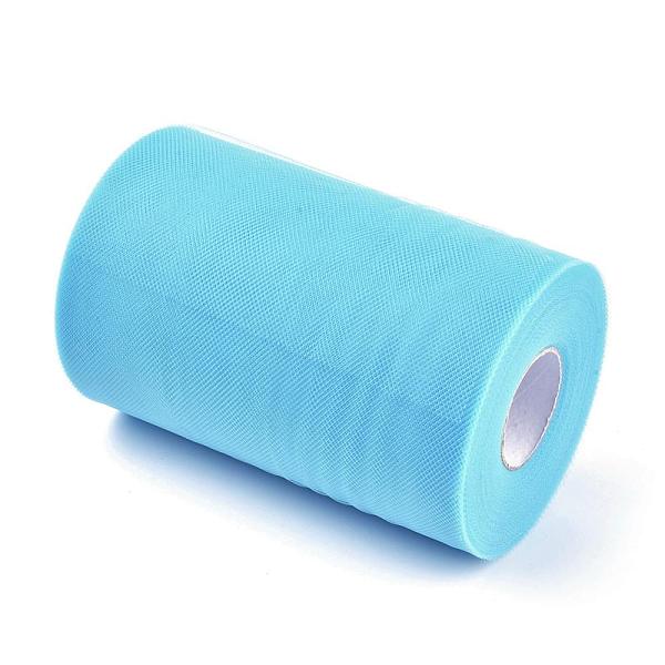 

PandaHall Deco Mesh Ribbons, Tulle Fabric, Tulle Roll Spool Fabric For Skirt Making, Sky Blue, 6 inch(15cm), about 100yards/roll...