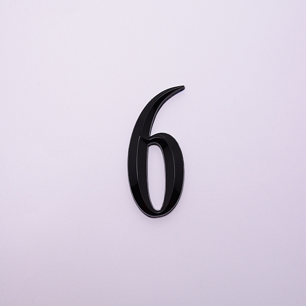 

PandaHall Plastic & PVC Number Sign Labels, Black, Num.6, 6: 67.5x44x8mm Plastic Black