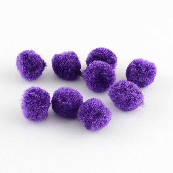 pandahall diy doll craft pom pom yarn pom pom balls, dark violet, 25mm, about 500pcs/bag fibre purple