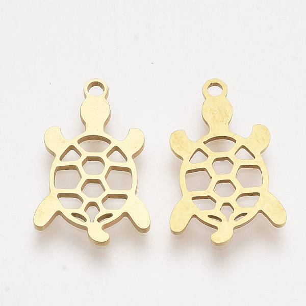 

PandaHall 201 Stainless Steel Pendants, Laser Cut Pendants, Tortoise, Golden, 17.5x11.5x1mm, Hole: 1.4mm 201 Stainless Steel Tortoise