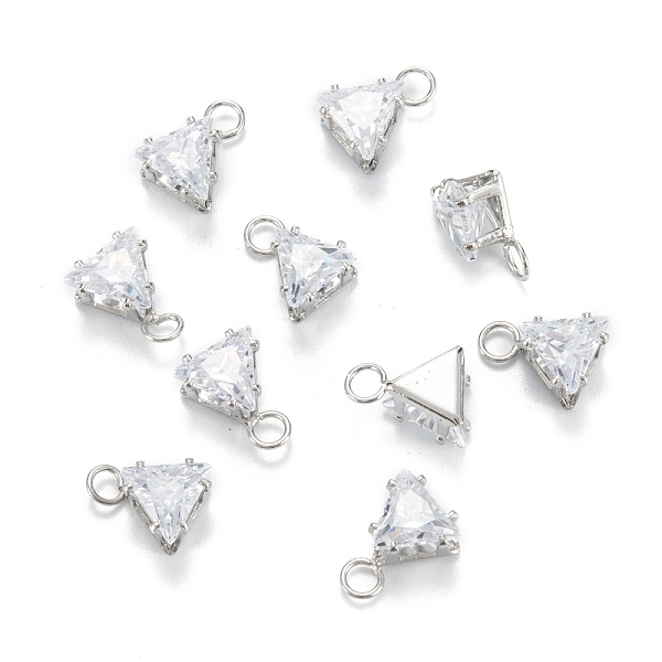 

PandaHall Brass Clear Cubic Zirconia Charms, Long-Lasting Plated, Triangle, Platinum, 9x6.5x4.5mm, Hole: 2mm Brass+Cubic Zirconia Triangle...