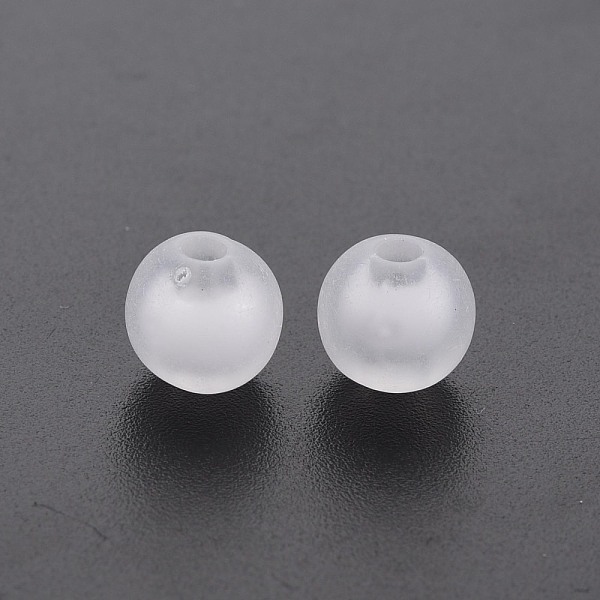 

PandaHall Frosted Acrylic Beads, Bead in Bead, Round, White, 12mm, Hole: 2.5mm, about 570pcs/500g Acrylic Round White