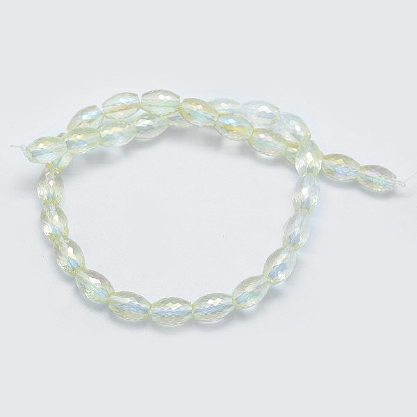 

PandaHall Electroplate Glass Beads Strands, Faceted, Drum, Mixed Color, 11.5x8mm, Hole: 1.2mm, about 30pcs/strand, 13.7 inch(35cm) Glass..., Multicolor