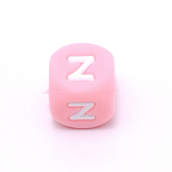 

PandaHall Silicone Alphabet Beads for Bracelet or Necklace Making, Letter Style, Pink Cube, Letter.Z, 12x12x12mm, Hole: 3mm Silicone Letter...