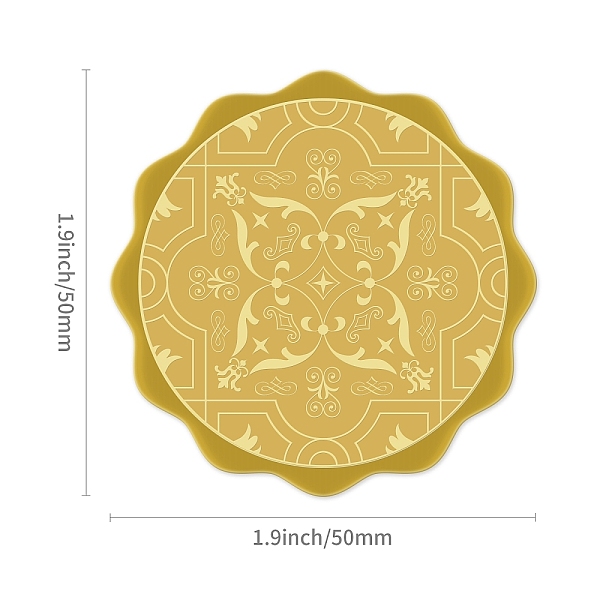 

PandaHall Self Adhesive Gold Foil Embossed Stickers, Medal Decoration Sticker, Flower Pattern, 5x5cm Metal Flower Gold