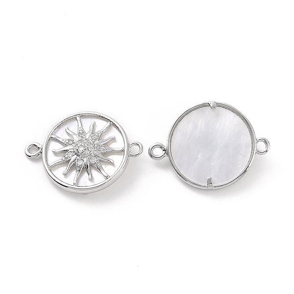 

PandaHall Rack Plating Brass Micro Pave Clear Cubic Zirconia Connector Charms, with Shell, Long-Lasting Plated, Cadmium Free & Lead Free...