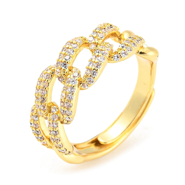 

PandaHall Cubic Zirconia Adjustable Ring, Real 18K Gold Plated Brass Ring, Lead Free & Cadmium Free, Clear, Inner Diameter: 17mm Brass+Cubic...