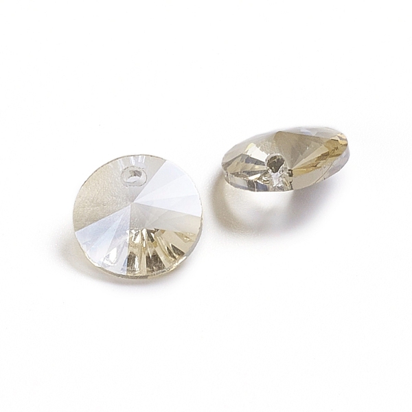 

PandaHall Glass Charms, Faceted, Cone, Dark Khaki, 8x4mm, Hole: 1~1.2mm Glass Cone Yellow