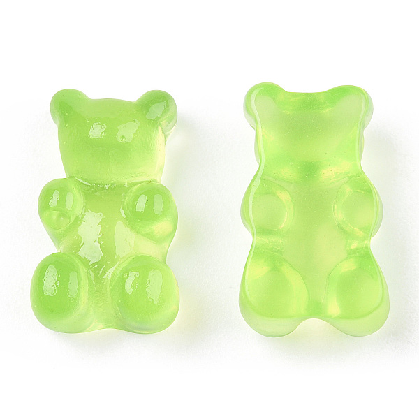 

PandaHall Translucent Resin Cabochons, Bear, Yellow Green, 18.5x11x7mm Resin Bear Green