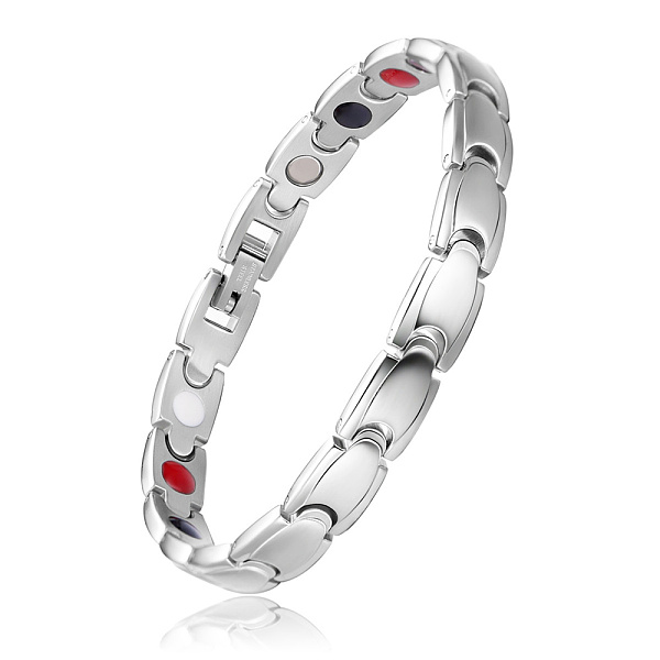 

PandaHall SHEGRACE Stainless Steel Panther Chain Watch Band Bracelets, with Watch Band Clasps, Stainless Steel Color, 7-7/8 inch(20cm)...