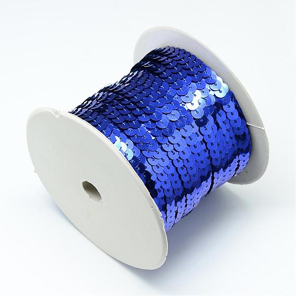 

PandaHall Plastic Paillette Beads, Sequins Beads, Ornament Accessories, Flat Round, Blue, 6mm, about 100yards/roll Plastic Flat Round Blue