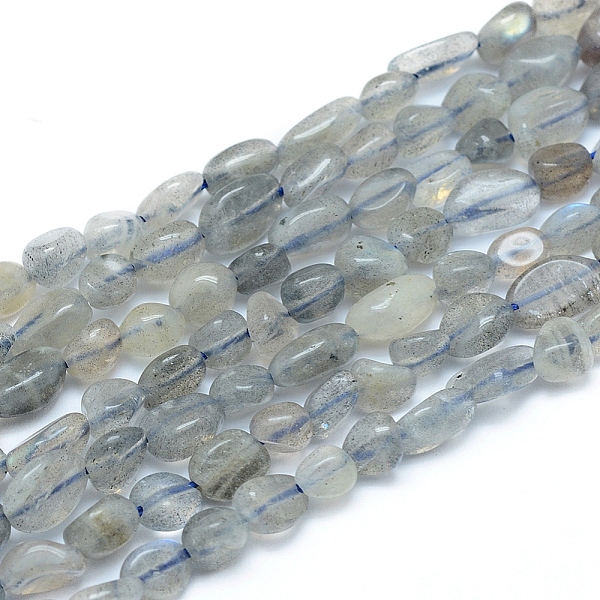 

PandaHall Natural Labradorite Beads Strands, Tumbled Stone, Nuggets, 5~12x6~7mm, Hole: 0.8mm, about 46~57pcs/strand, 15.16 inch(38.5cm)...