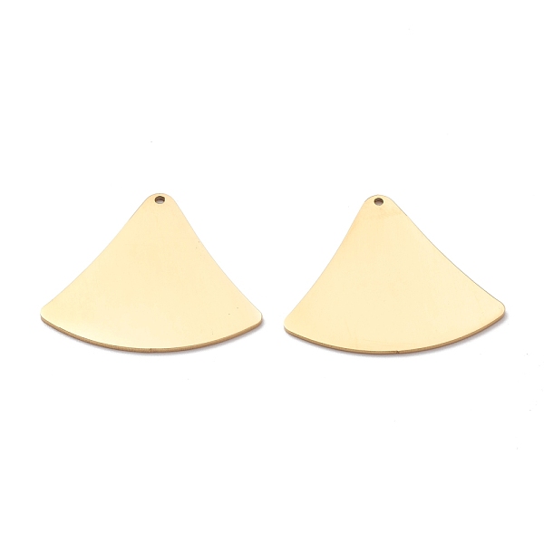 

PandaHall 304 Stainless Steel Pendant, Laser Cut, Fan Shape, Golden, 29.5x32x1mm, Hole: 1.2mm 304 Stainless Steel Triangle