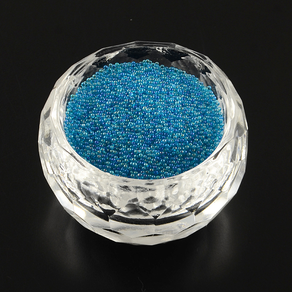 

PandaHall AB-Color Plated DIY 3D Nail Art Decoration Mini Glass Beads, Tiny Caviar Nail Beads, Dodger Blue, 0.6~0.8mm Glass Blue