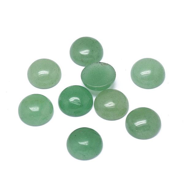 

PandaHall Natural Green Aventurine Cabochons, Half Round, 10x3~4mm Green Aventurine Half Round