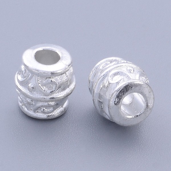 

PandaHall Tibetan Style Alloy Beads, Lead Free & Cadmium Free, Barrel, Silver Color Plated, about 8mm wide, 8mm thick, hole: 3.2mm Alloy...