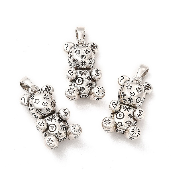 

PandaHall Rack Plating Brass Pendants, Bear with Star Charms, Lead Free & Cadmium Free, Antique Silver, 26.5x14.5x9mm, Hole: 6x4mm Brass...