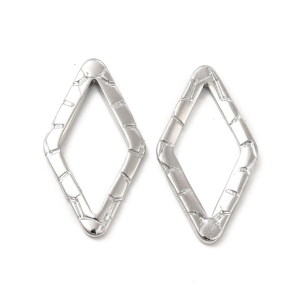 

PandaHall 304 Stainless Steel Linking Ring, Textured, Rhombus, Stainless Steel Color, 24x13x1.5mm, Inner Diameter: 17x8.5mm 304 Stainless...