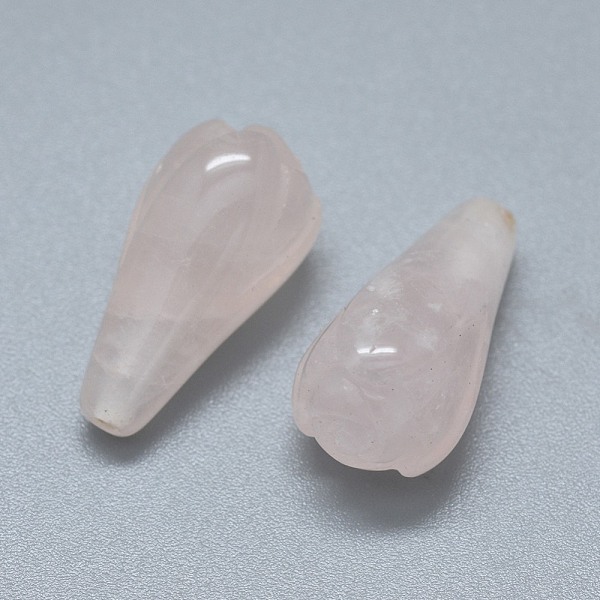 

PandaHall Natural Rose Quartz Beads, Half Drilled, Flower, 22.5~23x11~11.5mm, Hole: 1.5mm Rose Quartz Flower Pink