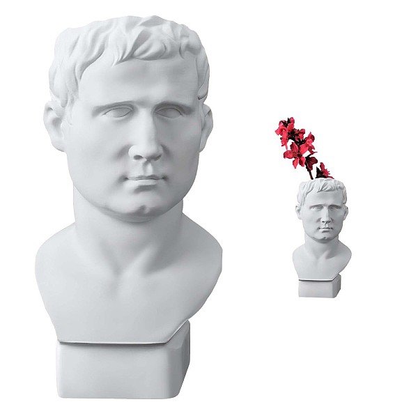 

PandaHall Greek Roman Style Statue Flower Pot Greek Head Planter Resin Succulent Planter Vase Makeup Brushes Container Pen Holder for Home..., White