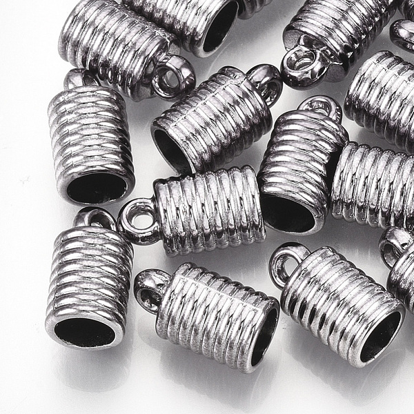 

PandaHall UV Plating ABS Plastic Cord Ends, End Caps, Column, Gunmetal, 14x8mm, Hole: 1.6mm, Inner Diameter: 6mm Plastic