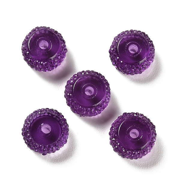 

PandaHall Transparent Resin Beads, Textured Rondelle, Purple, 12x7mm, Hole: 2.5mm Resin Rondelle Purple
