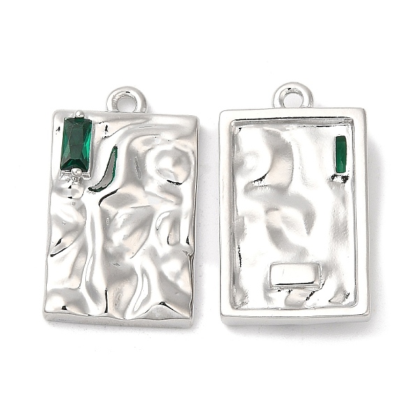 

PandaHall Brass Micro Pave Cubic Zirconia Pendants, Nickel Free, Rectangle, Real Platinum Plated, 22.5x13x4mm, Hole: 1.5mm Brass+Cubic..., Green