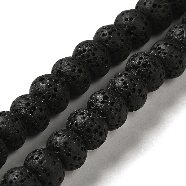 

PandaHall Natural Lava Rock Dyed Beads Strands, Rondelle, Black, 8x5~6mm, Hole: 1.6mm, about 65~66pcs/strand, 15.75''(40~40.5cm) Lava Rock...