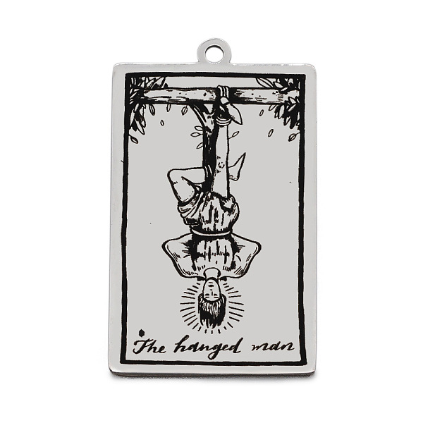 

PandaHall Stainless Steel Pendants, Rectangle with Tarot Pattern, Stainless Steel Color, The Hanged Man XII, 40x24mm Stainless Steel...