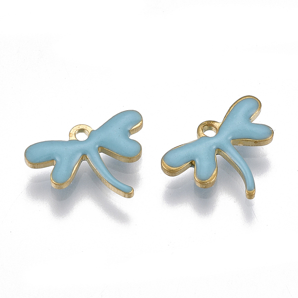 

PandaHall Brass Charms, with Enamel, Dragonfly, Raw(Unplated), Light Blue, 9x12x2mm, Hole: 1mm Brass+Enamel Dragonfly Blue