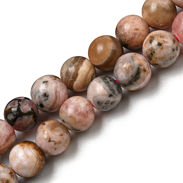 

PandaHall Natural Rhodonite Beads Strands, Round, 4mm, Hole: 0.6mm, about 87pcs/strand, 15.28''(38.8cm) Rhodonite Round