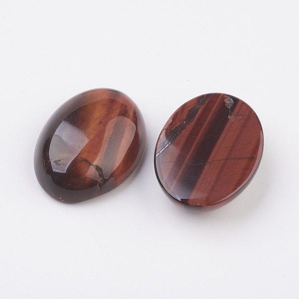 

PandaHall Natural Red Tiger Eye Flat Back Cabochons, Oval, 35x25x8mm Tiger Eye Oval