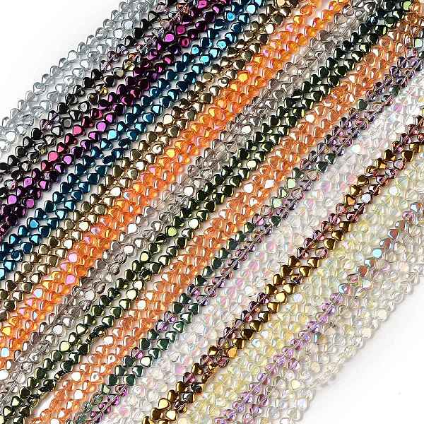 

PandaHall Electroplate Transparent Glass Beads Strands, Heart, Mixed Color, 6x6.5x4mm, Hole: 0.8mm, about 113pcs/strand, 24.41 inch(62cm)..., Multicolor