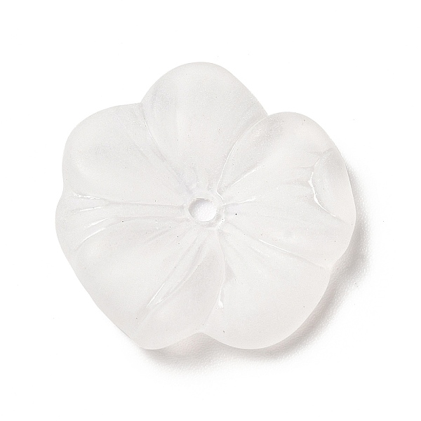 

PandaHall Transparent Acrylic Bead Caps, 5-Petal, Frosted, Flower, White, 23x23x4mm, Hole: 2mm, about 625pcs/500g Acrylic White