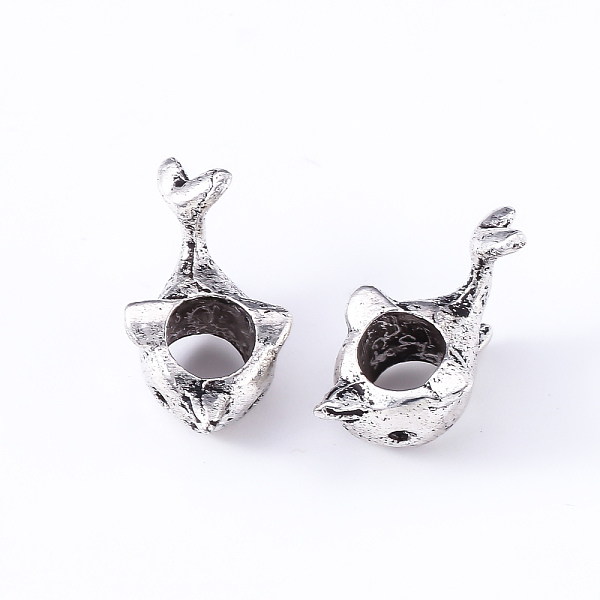 

PandaHall Alloy European Beads, Large Hole Beads, Cadmium Free & Lead Free, 3D Dolphin Shape, Antique Silver, 10.5x8.5x5mm, Hole: 4.5mm...