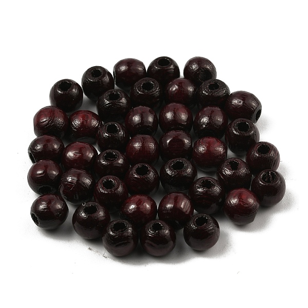 

PandaHall Dyed Natural Wood Beads, Round, Coconut Brown, 6~6.5x6mm, Hole: 1.8mm Wood Round