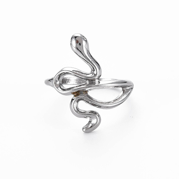 

PandaHall Rack Plating Alloy Wide Band Rings, Cadmium Free & Lead Free, Snake, Platinum, US Size 7 3/4(17.9mm) Alloy
