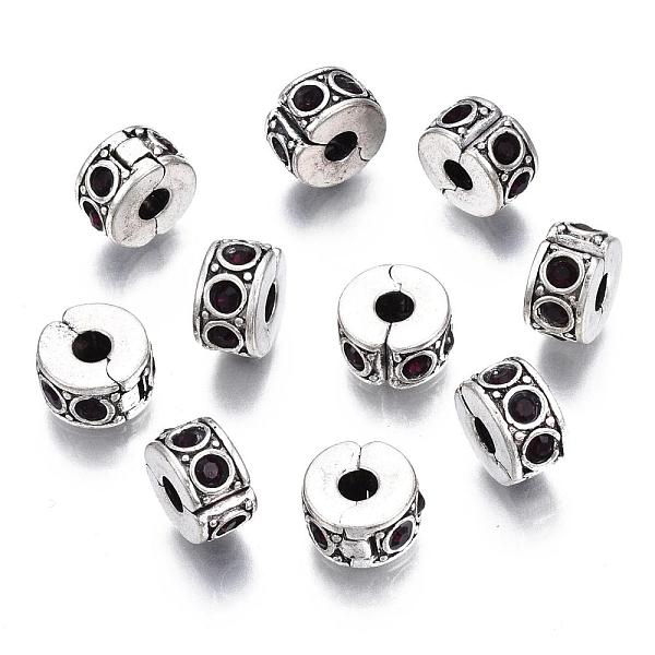 

PandaHall Column Antique Silver Plated Alloy Rhinestone Beads, Antique Silver, Amethyst, 10~11x5~6mm, Hole: 3~4mm Alloy+Rhinestone Column..., Purple