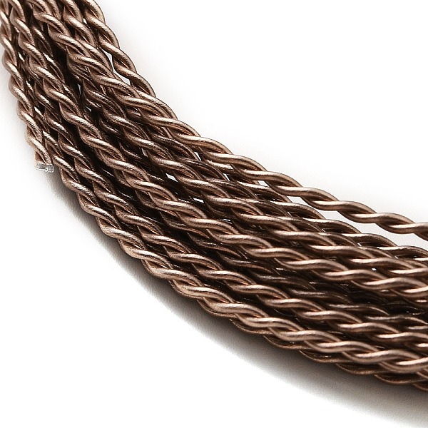 

PandaHall Aluminum Wire, Twisted Round, Camel, 1.6mm, about 16.40 Feet(5m)/Roll Aluminum Twisted Round Brown