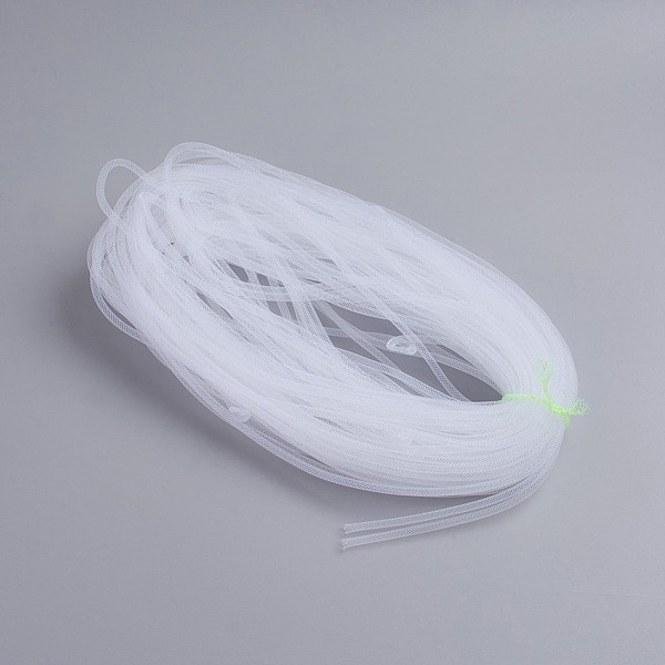 

PandaHall Plastic Net Thread Cord, White, 4mm, 50Yards/Bundle(150 Feet/Bundle) Plastic White