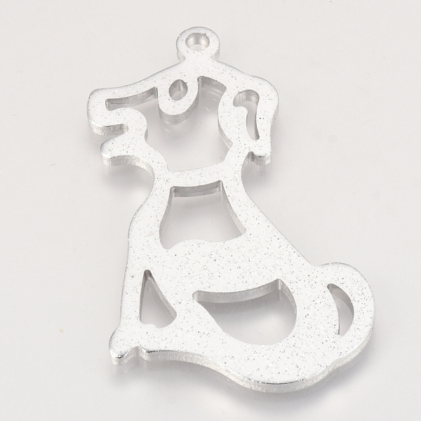 

PandaHall Eco-Friendly Aluminium Puppy Big Pendants, Laser Cut Big Pendants, Dog, Silver Color Plated, 60.5x35x2.5mm, Hole: 3mm Aluminum Dog
