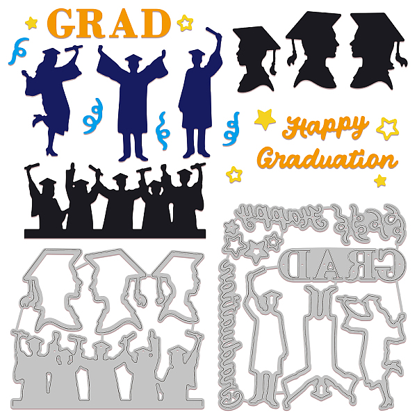 

PandaHall GLOBLELAND 2Set Graduation Cutting Dies Metal Graduation Character Silhouette Die Cuts Embossing Stencils Template for Paper Card...