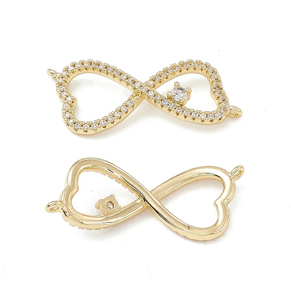 

PandaHall Brass Micro Pave Clear Cubic Zirconia Connector Charms, with Glass, Infinity Links, Real 18K Gold Plated, 31x14.5x4mm, Hole: 1.2mm...