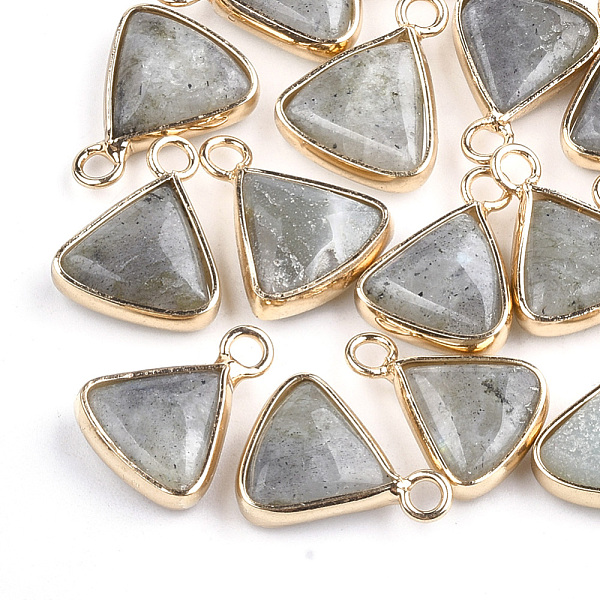 

PandaHall Natural Labradorite Pendants, with Brass Findings, Triangle, Golden, 16~16.5x12.5x5mm, Hole: 2mm Labradorite Triangle