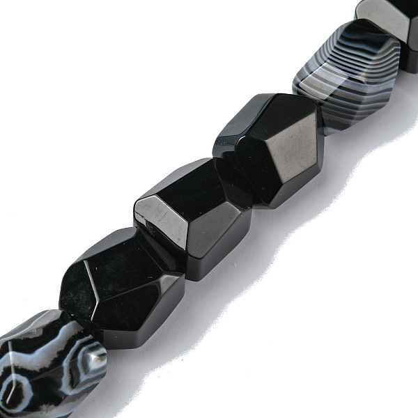 

PandaHall Natural Black Agate Beads Strands, Faceted, Nuggets, 16~17x11~13x11~13mm, Hole: 1.5mm, about 13pcs/strand, 8.46~8.58 inch...